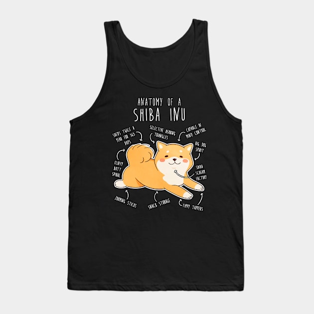 Shiba Inu Dog Anatomy Tank Top by Psitta